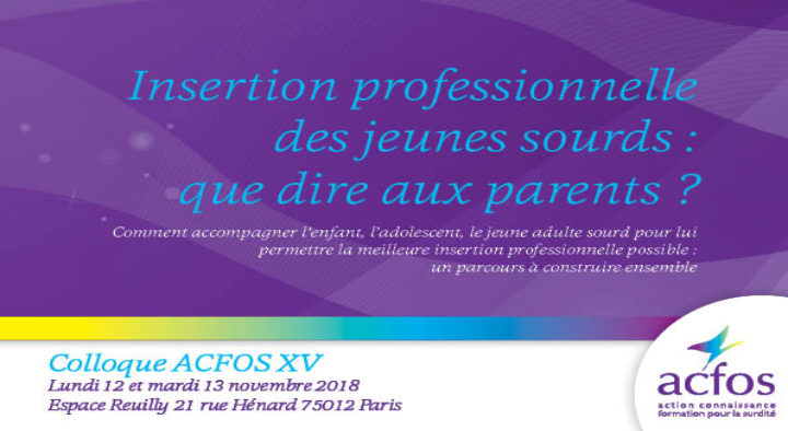 Insertion professionnelle des jeunes sourds – 2018