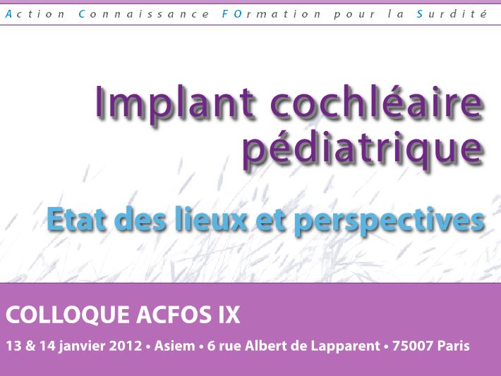 Implant cochléaire pédiatrique – 2012