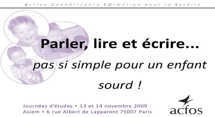 Parler, lire et écrire – 2009